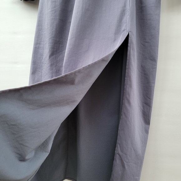 Zara Womens Medium Utilitarian Minimalist Gray Long Sleeve Midi Long Shirt Dress - Picture 6 of 16